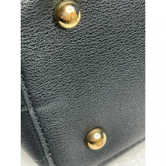 Dune London Faux Pebbled Leather black Medium Tote Bag gold hardware - Picture 8 of 9